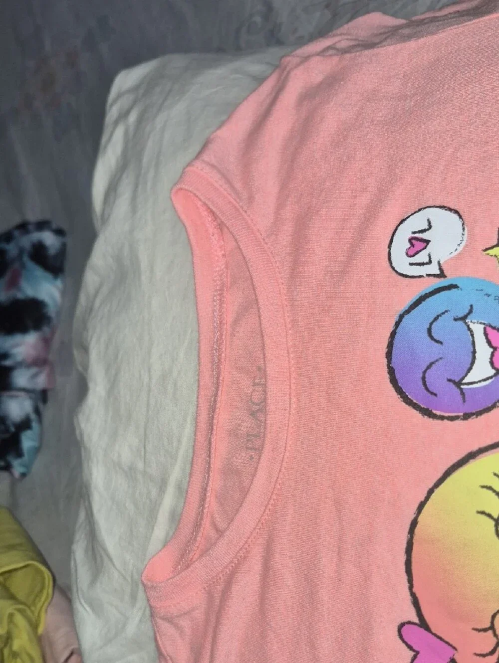 The Children's Place Pink Tee with Rainbow Smiley Faces